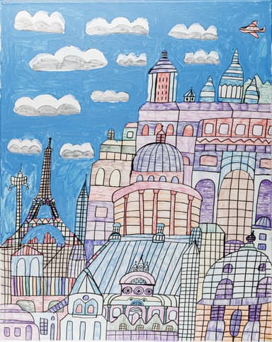 파리 풍경_72.7×91cm_acrylic,marker,color pen on canvas_2023