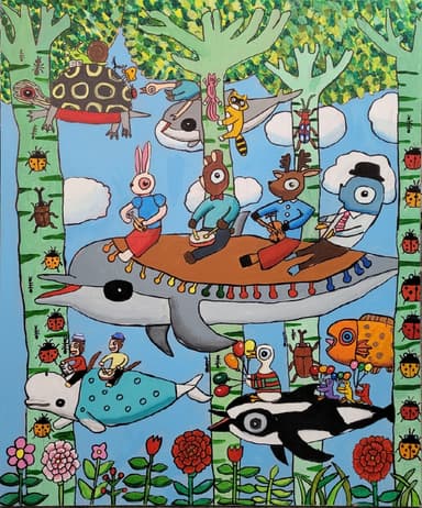 우영우돌고래 상상나라_acrylic,marker on canvas_2022_20호
